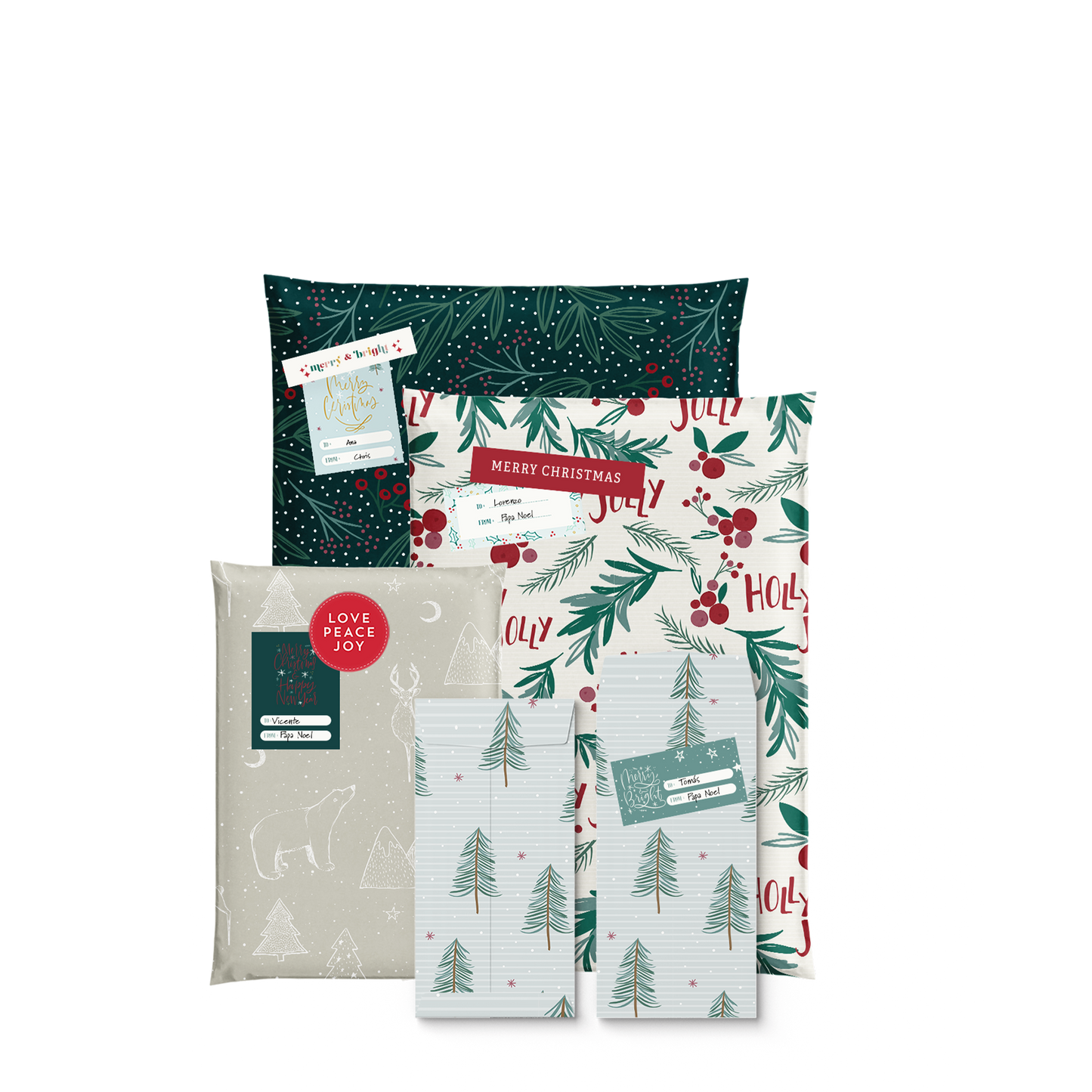 Mix Envelopes * Holly Christmas