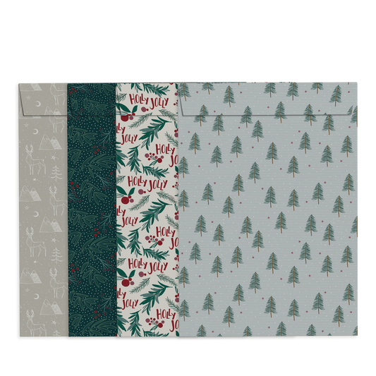 Pack by Size Envelopes * Holly Christmas