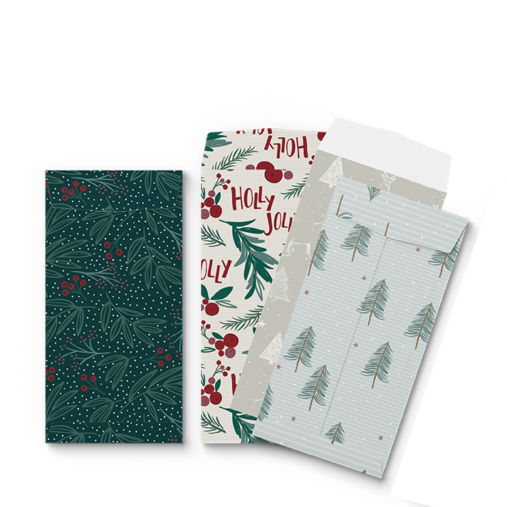 By Size Envelopes * Holly Christmas