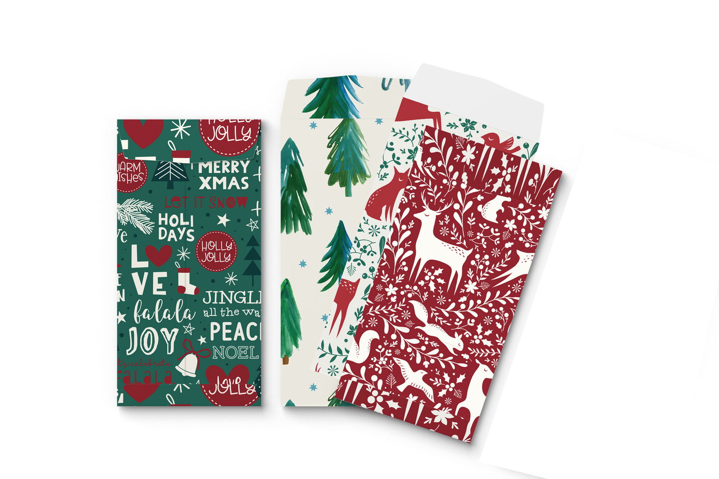 By Size Envelopes * Red & Green Christmas