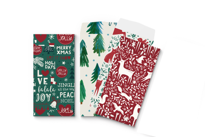 By Size Envelopes * Red & Green Christmas