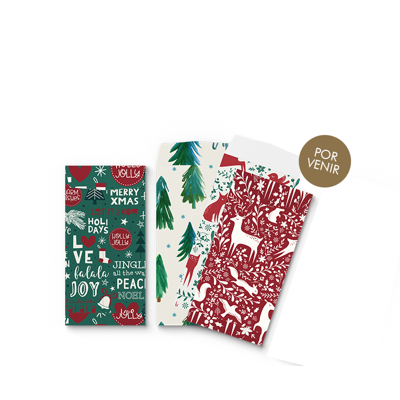 By Size Envelopes * Red & Green Christmas