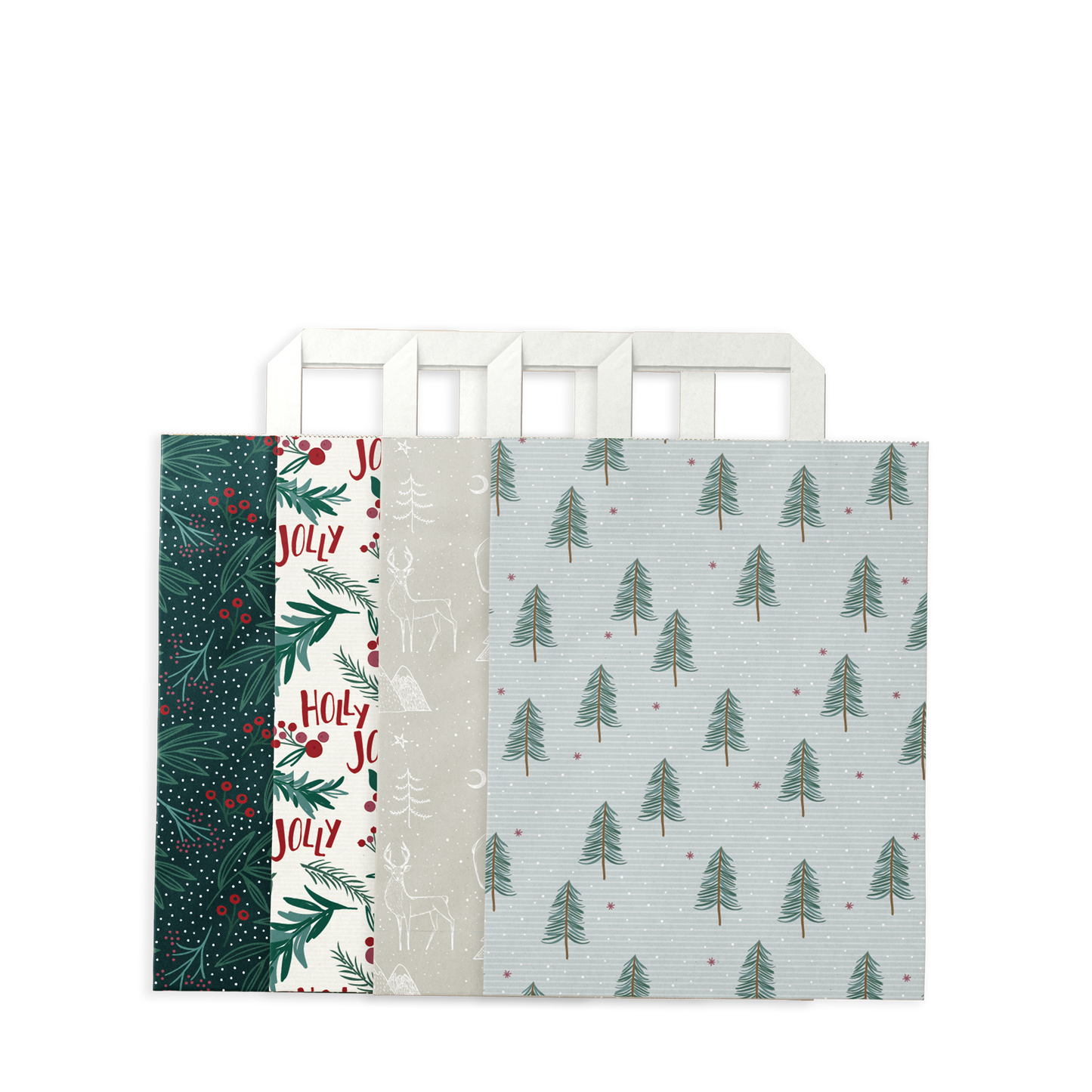 By Size Bags * Holly Christmas