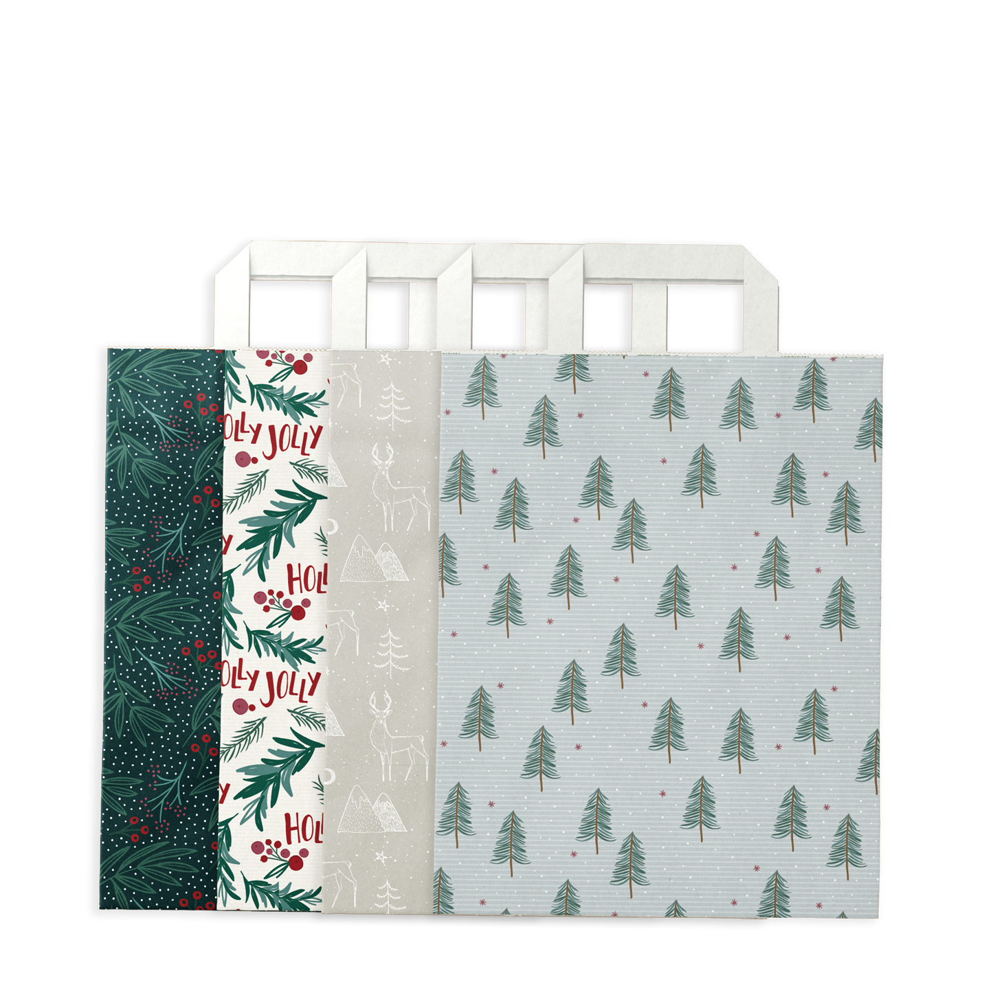 By Size Bags * Holly Christmas