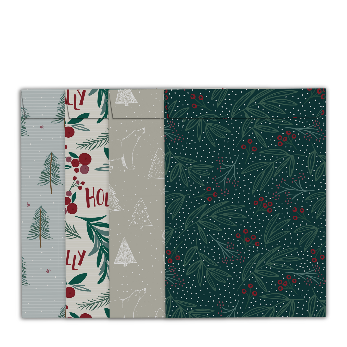 By Size Envelopes * Holly Christmas