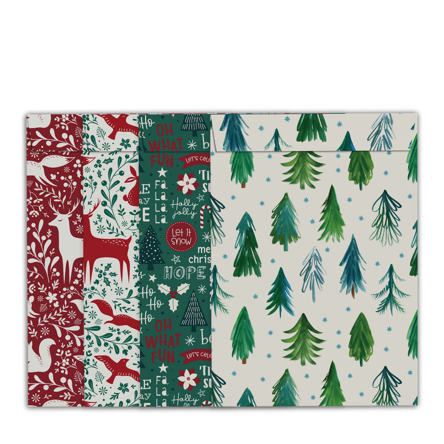 By Size Envelopes * Red & Green Christmas