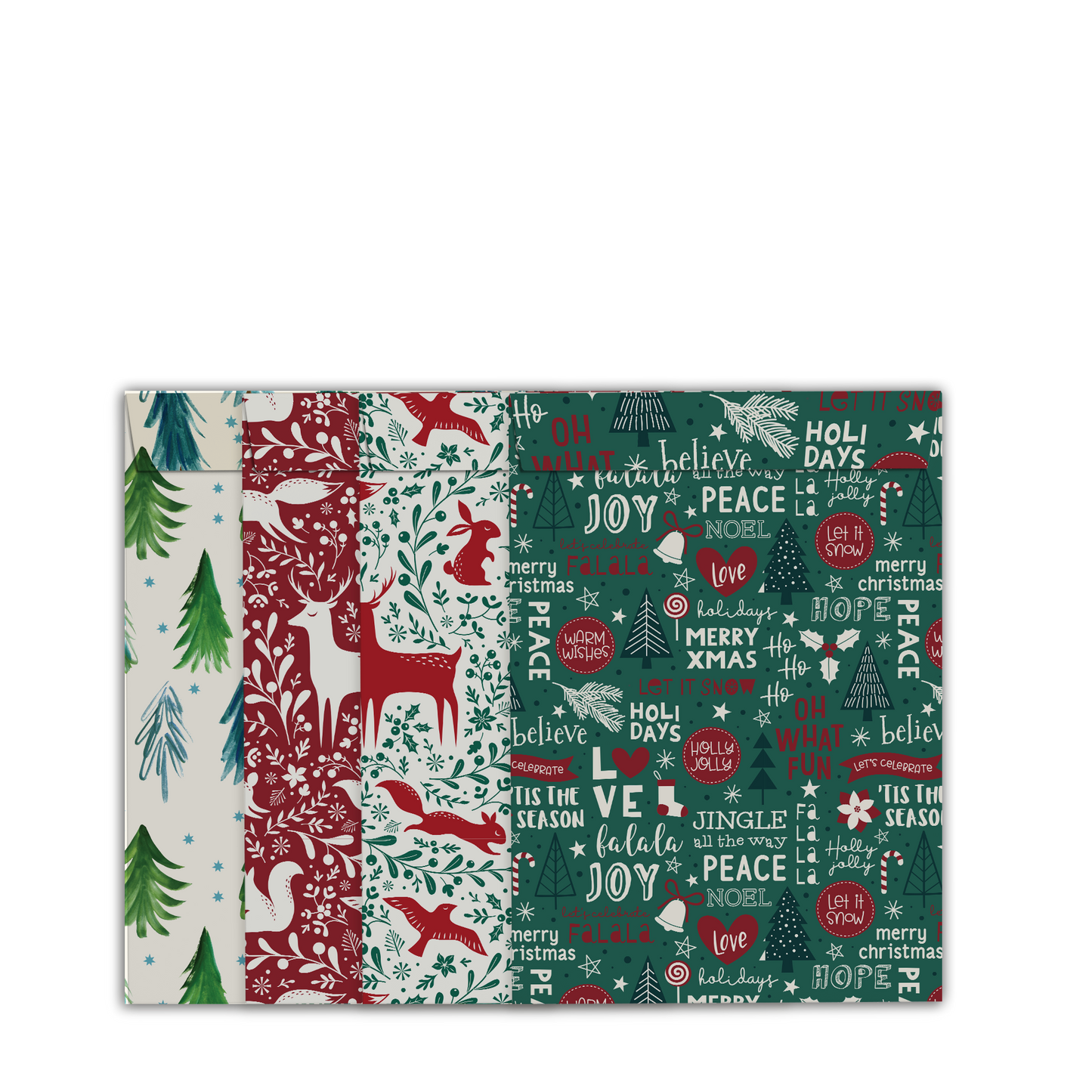 By Size Envelopes * Red & Green Christmas