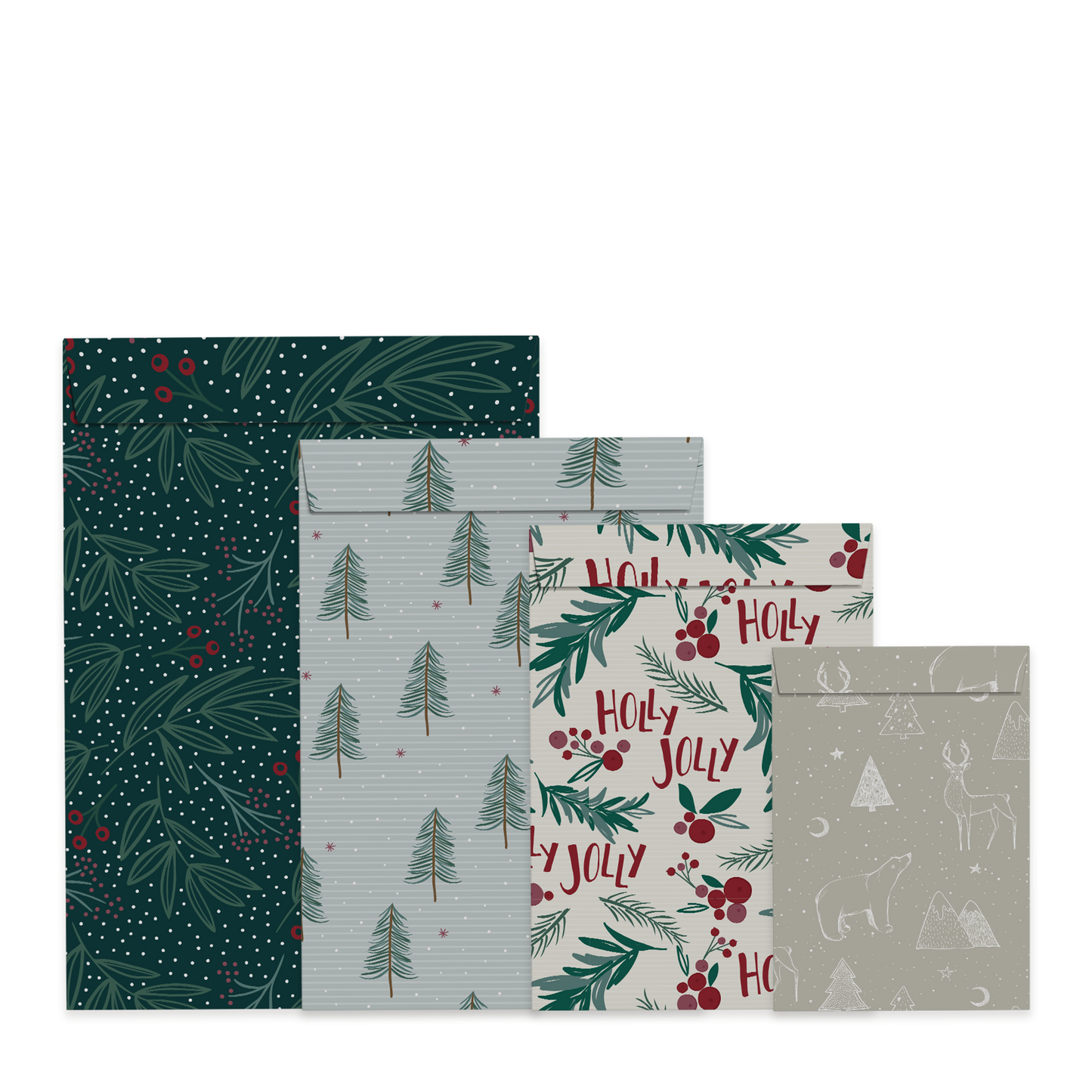 By Size Envelopes * Holly Christmas
