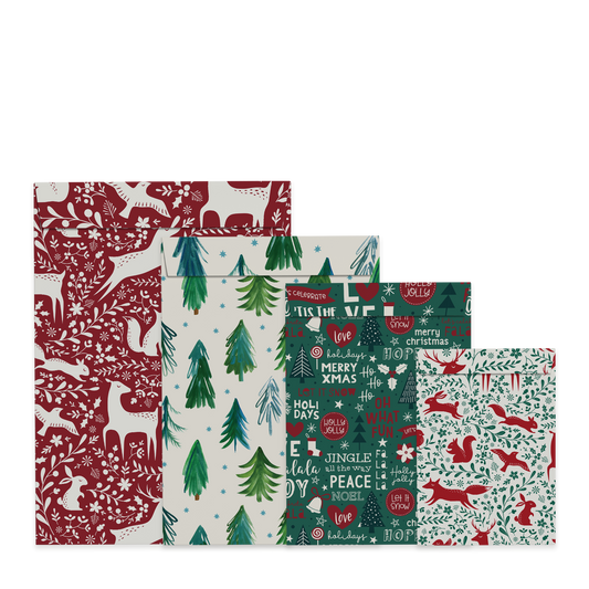 By Size Envelopes * Red & Green Christmas